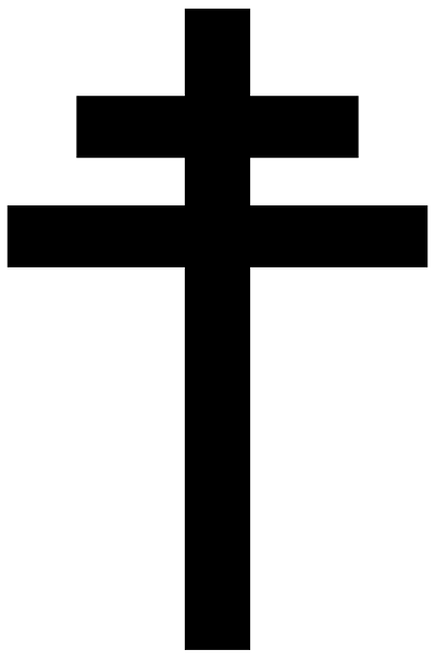 The Cross of Lorraine, chosen by General Charles de Gaulle as the symbol of the Resistance